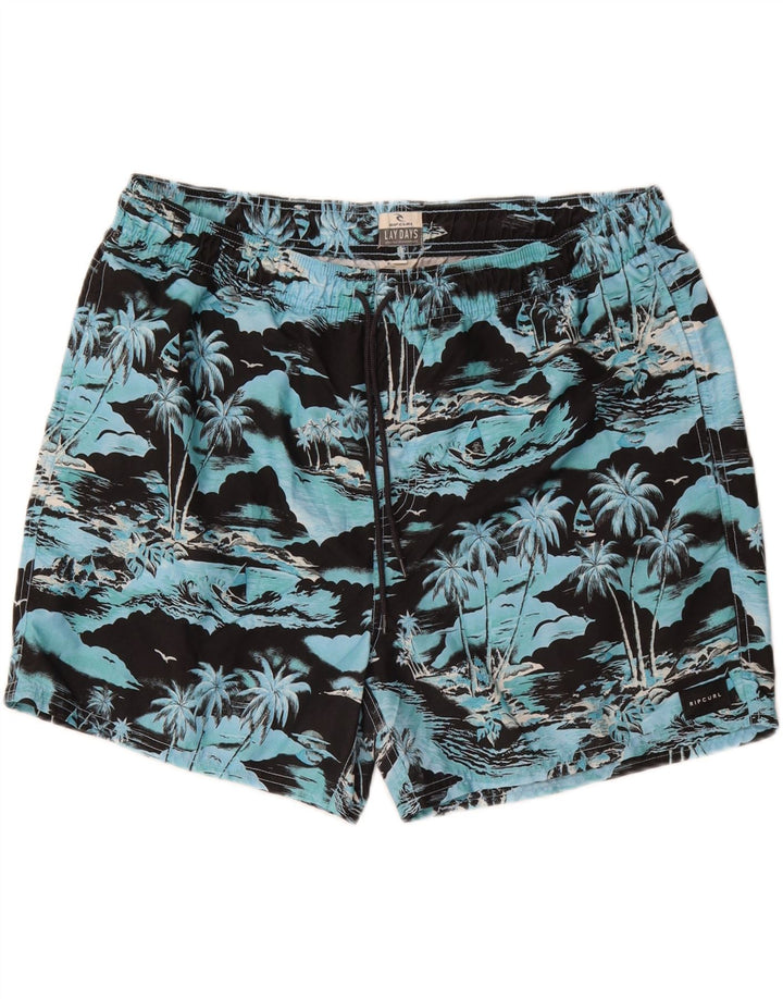 RIP CURL Mens Swimming Shorts 2XL  Blue Floral Polyester Vintage Rip Curl and Second-Hand Rip Curl from Messina Hembry 