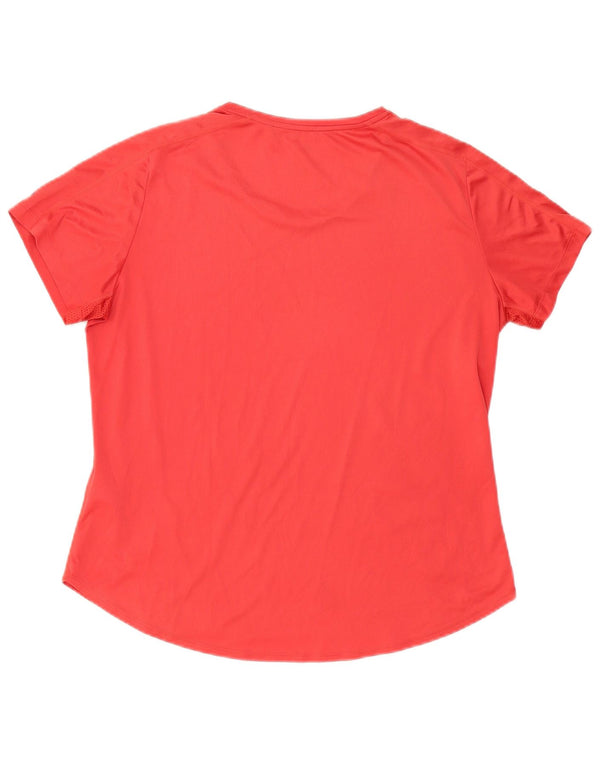 Damska koszulka Adidas Aeroready Graphic Top UK 20/22 XL Czerwony poliester