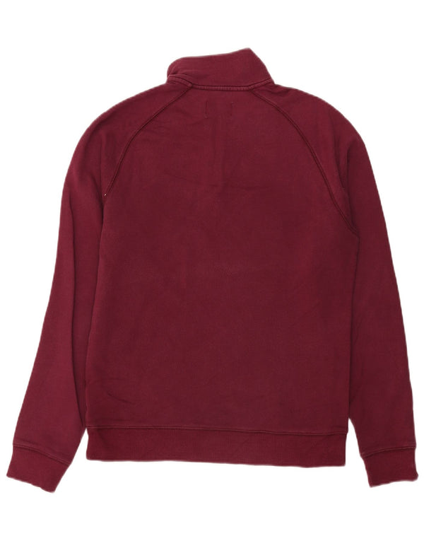 Farah Mens Zip Neck Sweatshirt Jumper XS Burgundy Cotton