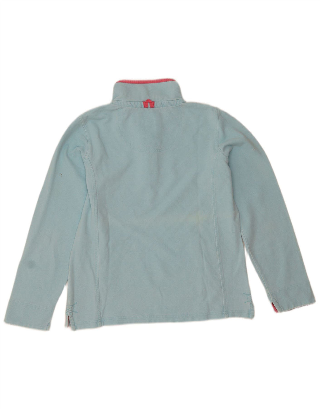 Crew Clothing Damska bluza z dekoltem w serek, UK 12, średnia niebieska bawełna