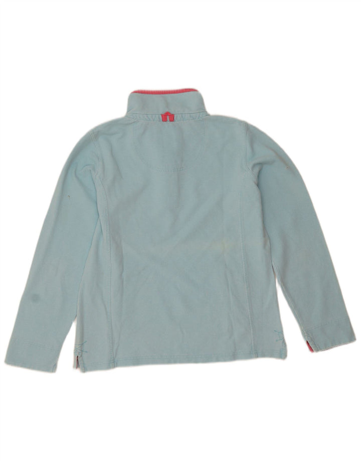 Crew Clothing Damska bluza z dekoltem w serek, UK 12, średnia niebieska bawełna