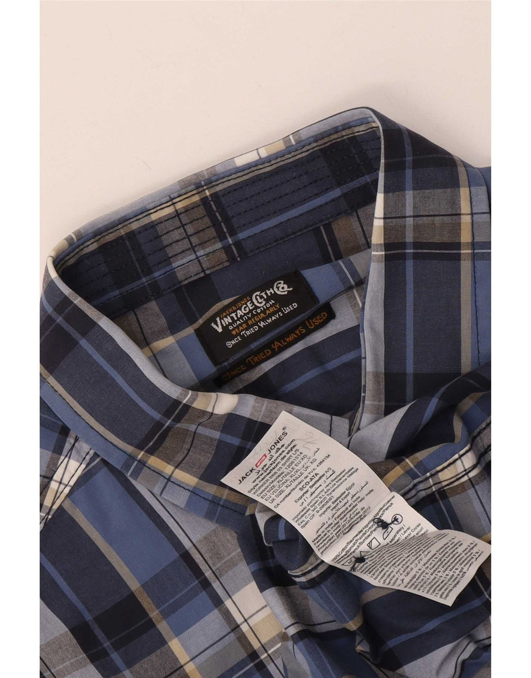 Koszula męska Jack & Jones XL, bawełniana w niebieską kratkę