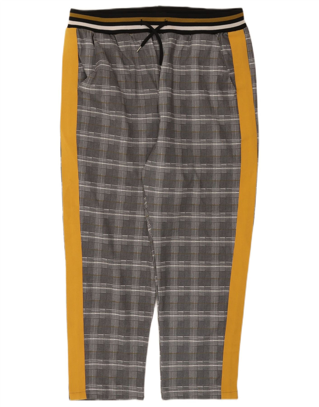 Damskie spodnie dresowe Zara UK 14, duże, szare, poliestrowe w kratę