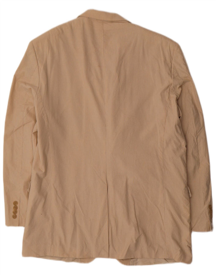 Męska marynarka zapinana na 2 guziki Chaps UK 44 2XL Beżowa bawełniana w prążki