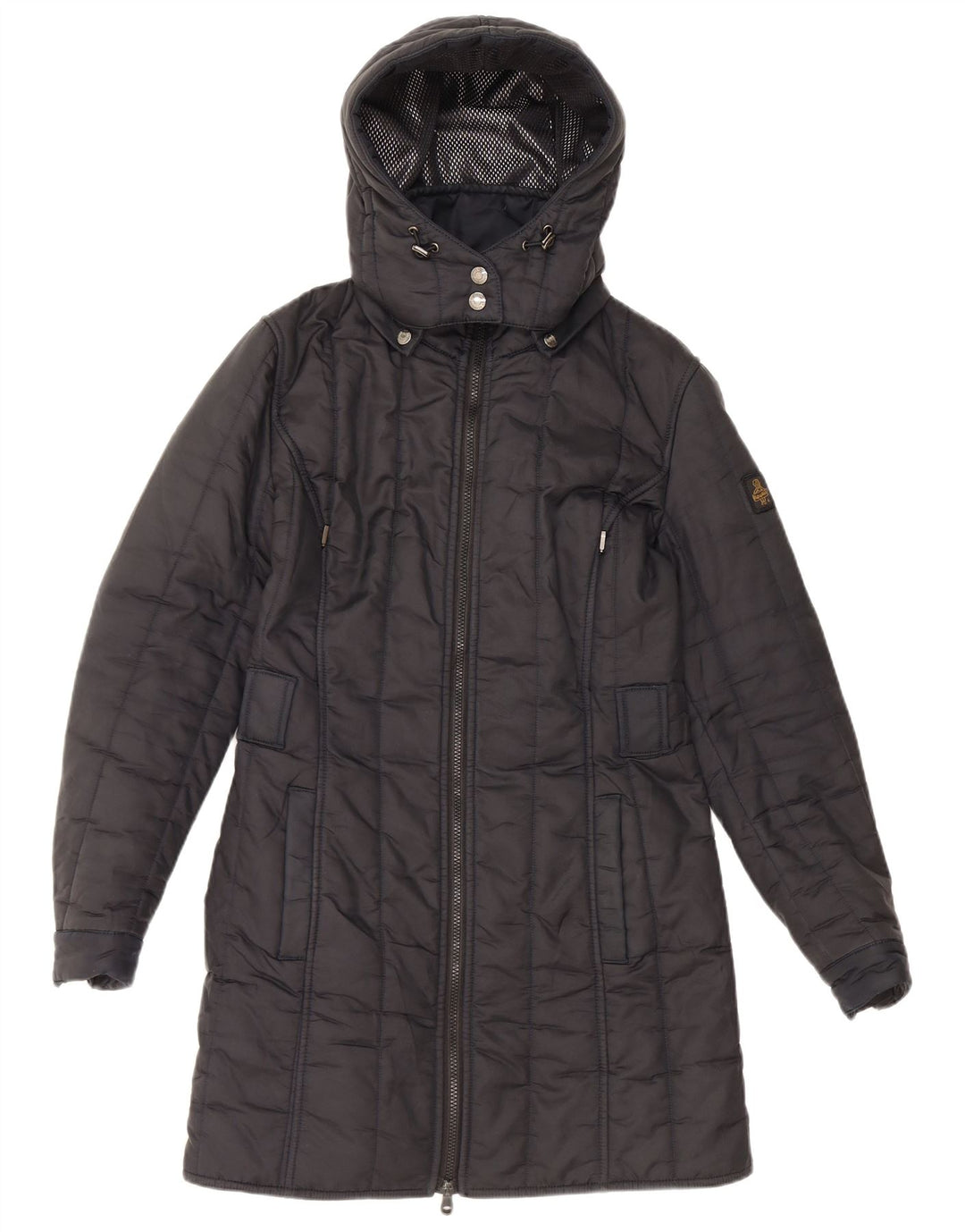 REFRIGIWEAR Damski płaszcz z kapturem i ociepleniem UK 14 Średni granatowy poliamid