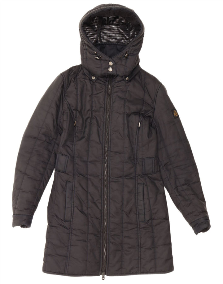 REFRIGIWEAR Damski płaszcz z kapturem i ociepleniem UK 14 Średni granatowy poliamid