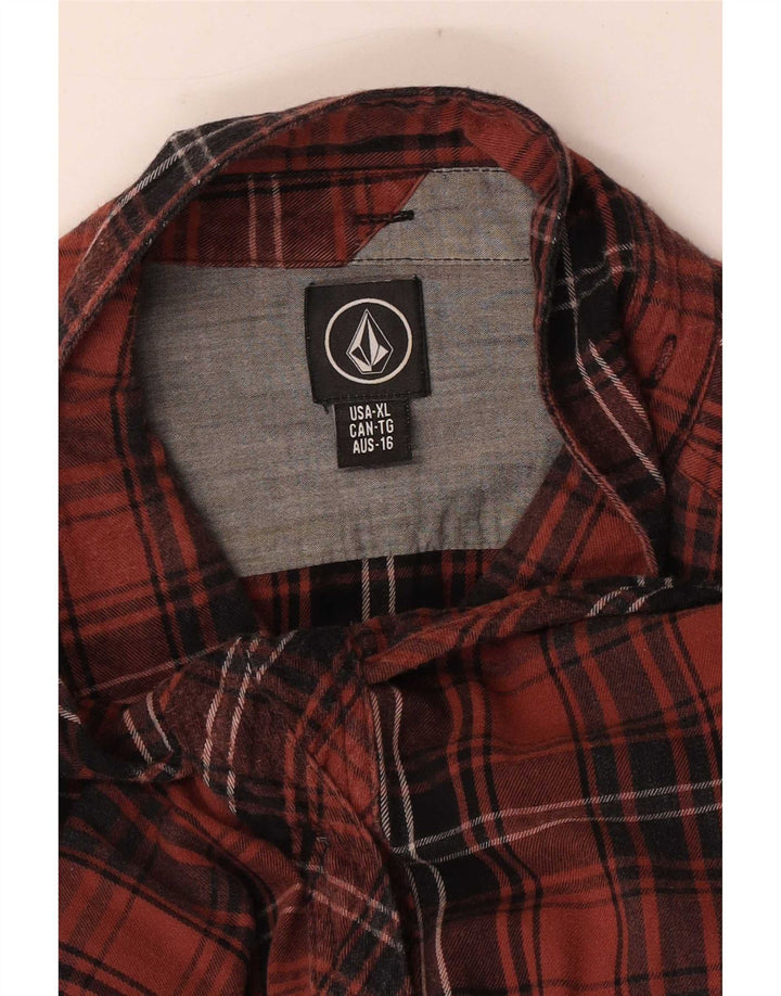 Męska koszula flanelowa Volcom XL w pomarańczową kratkę