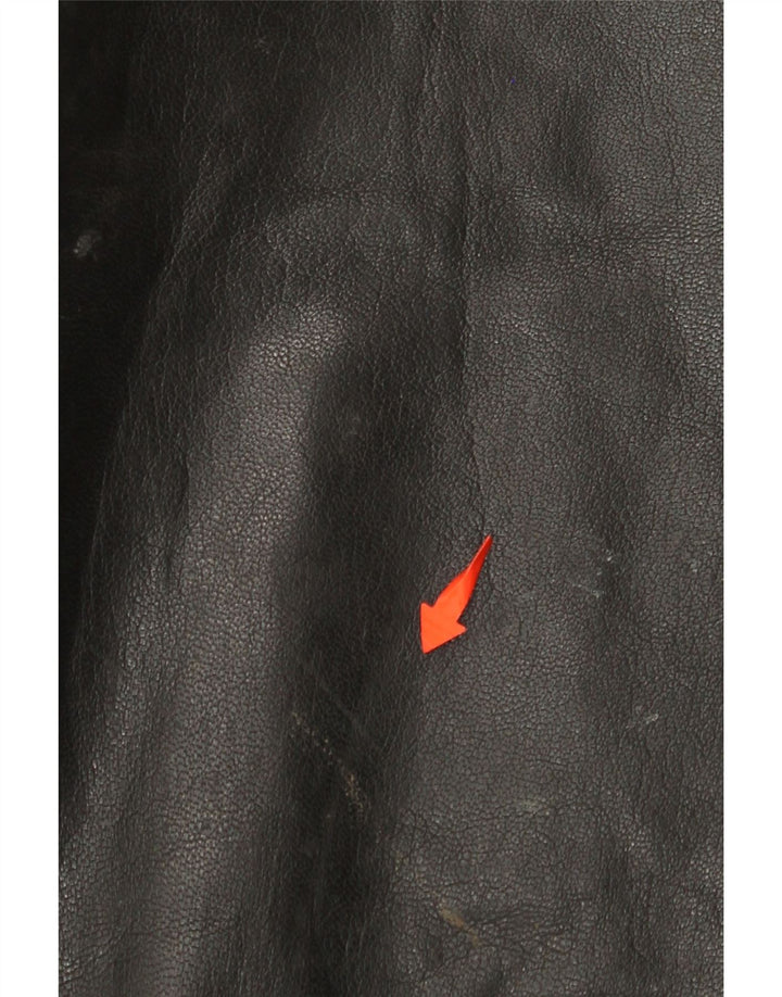 Proste skórzane spodnie męskie VINTAGE W31 L30 czarne