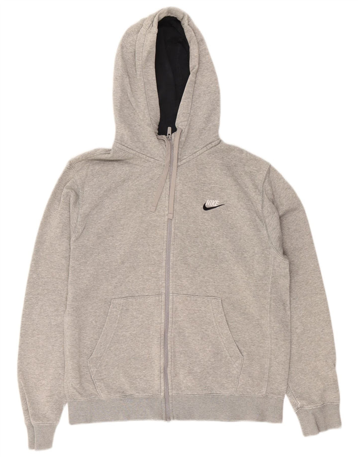 Męski sweter z kapturem i zamkiem błyskawicznym Nike, średnioszary, bawełniany w cętki