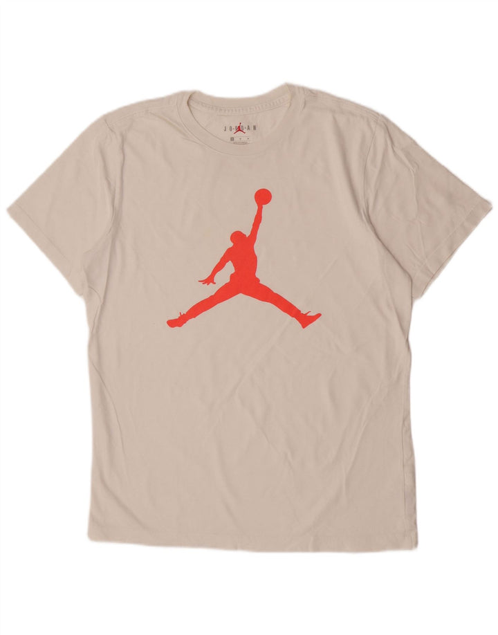Męski T-shirt z grafiką Jordan, średni biały bawełniany