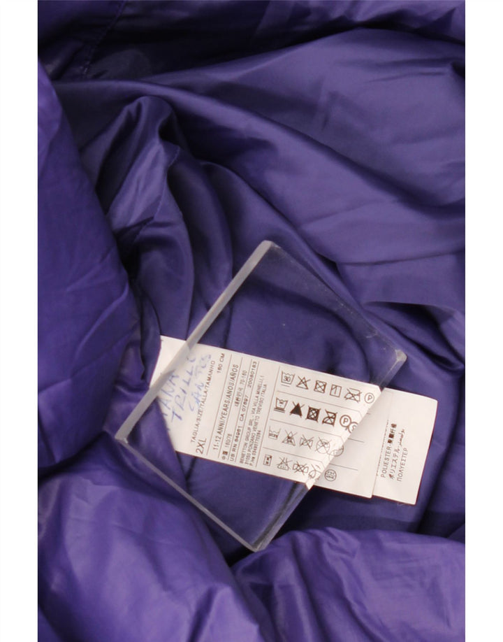 BENETTON Dziewczęca ocieplana kurtka z kapturem 11-12 lat 2XL Fioletowy poliester