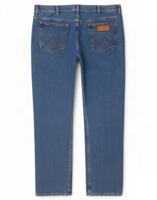 Męskie jeansy Wrangler Texas Straight W42 L32 Niebieskie bawełniane