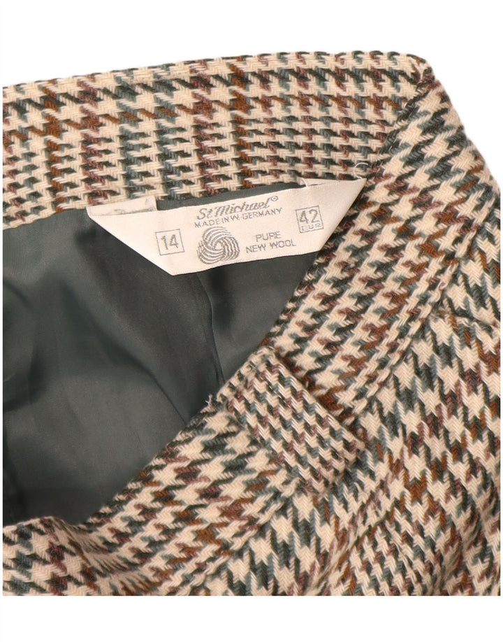 ST MICHAEL Damska spódnica ołówkowa UK 14 Large W28 Beżowa pepitka