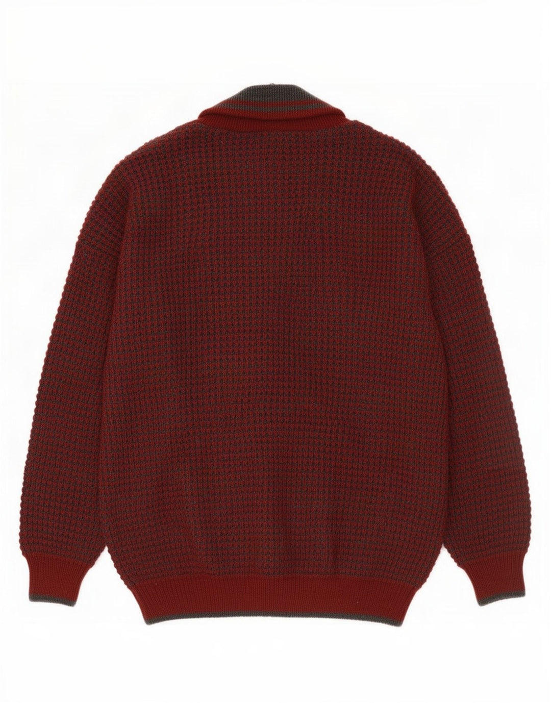 Vintage męski sweter kardigan IT 48/50 średnia bordowa wełna