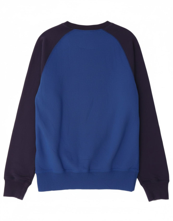 NIKE Mens Graphic Sweatshirt Jumper Small Blue Colourblock Cotton