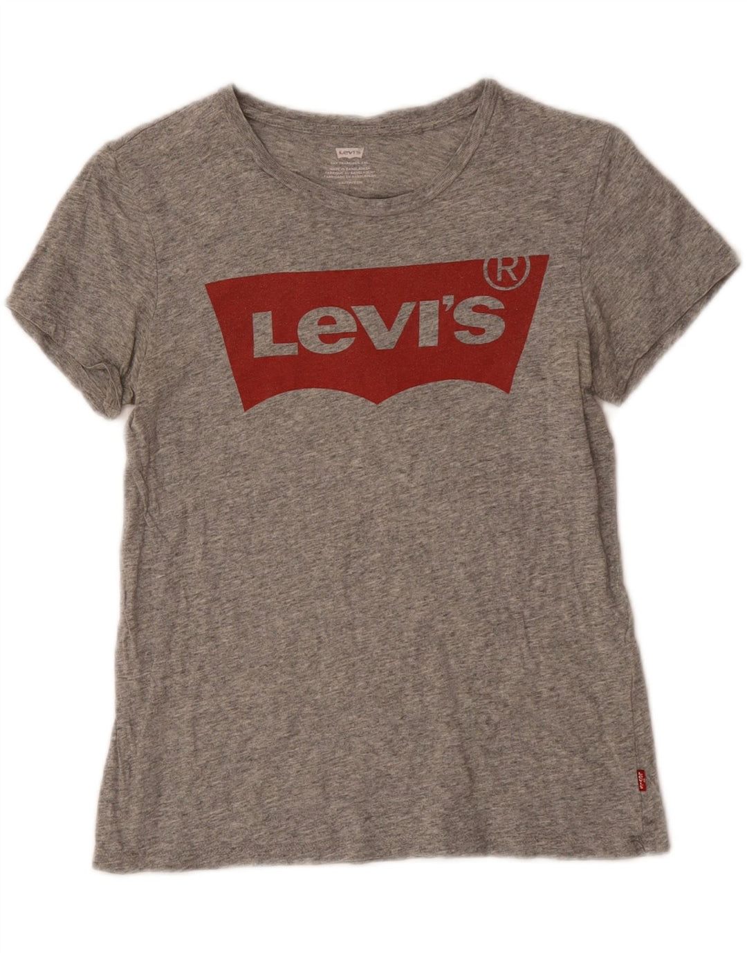 LEVI'S Womens Graphic T-Shirt Top UK 6 XS Grey Vintage Levi's and Second-Hand Levi's from Messina Hembry 
