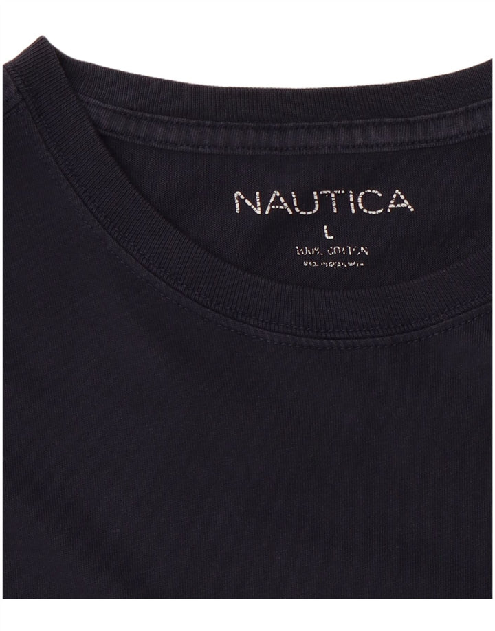 NAUTICA Mens T-Shirt Top Large Navy Blue