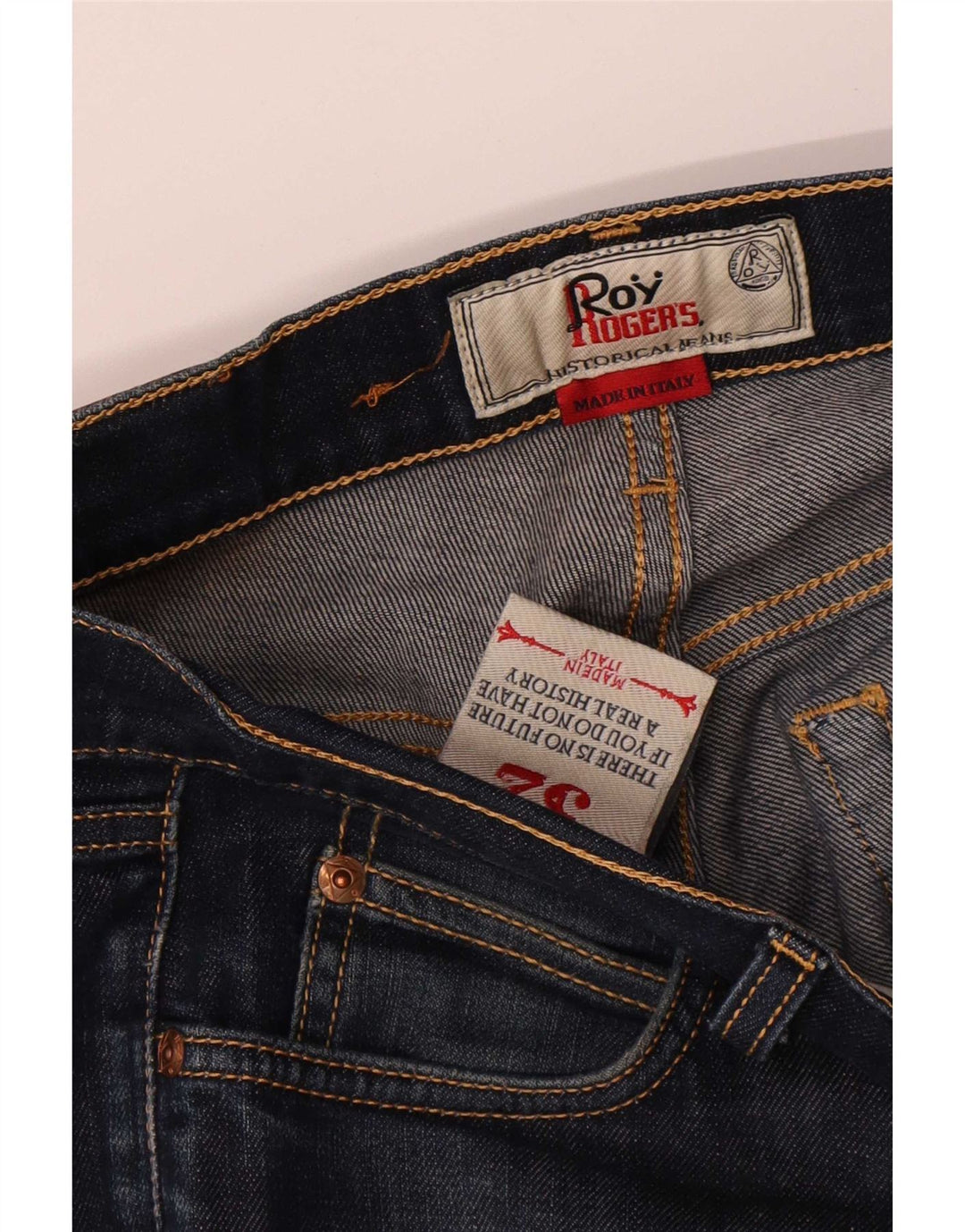 Męskie proste dżinsy Roy Rogers W32 L27 Granatowa bawełna