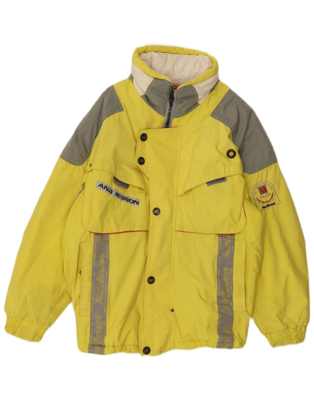 Męska kurtka narciarska z kapturem Anzi Besson Graphic UK 38 w kolorze średniożółtym