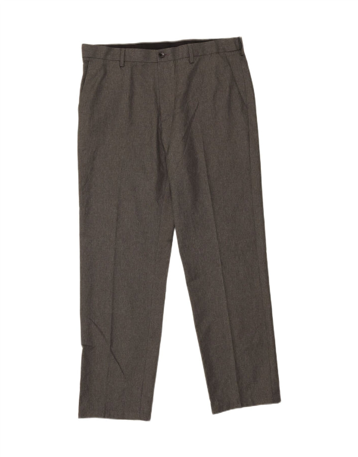 MARKS & SPENCER Mens Regular Fit Straight Suit Trousers W36 L30 Grey Vintage Marks & Spencer and Second-Hand Marks & Spencer from Messina Hembry 