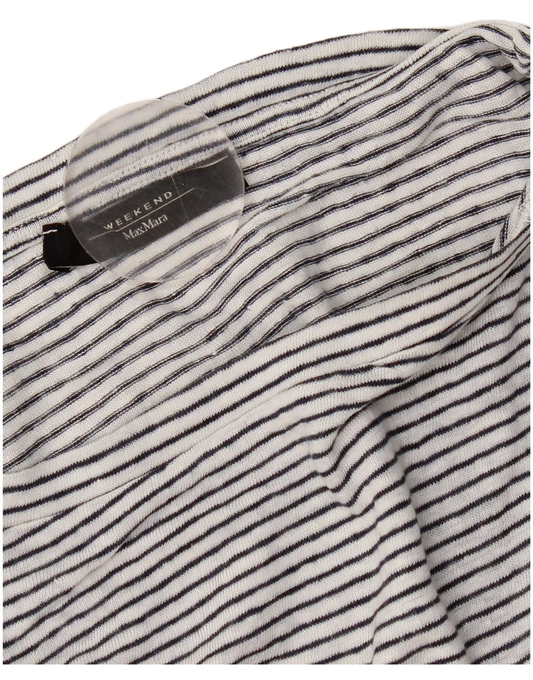 Damska koszulka weekendowa Max Mara Top UK 14 Medium White Striped Nautical
