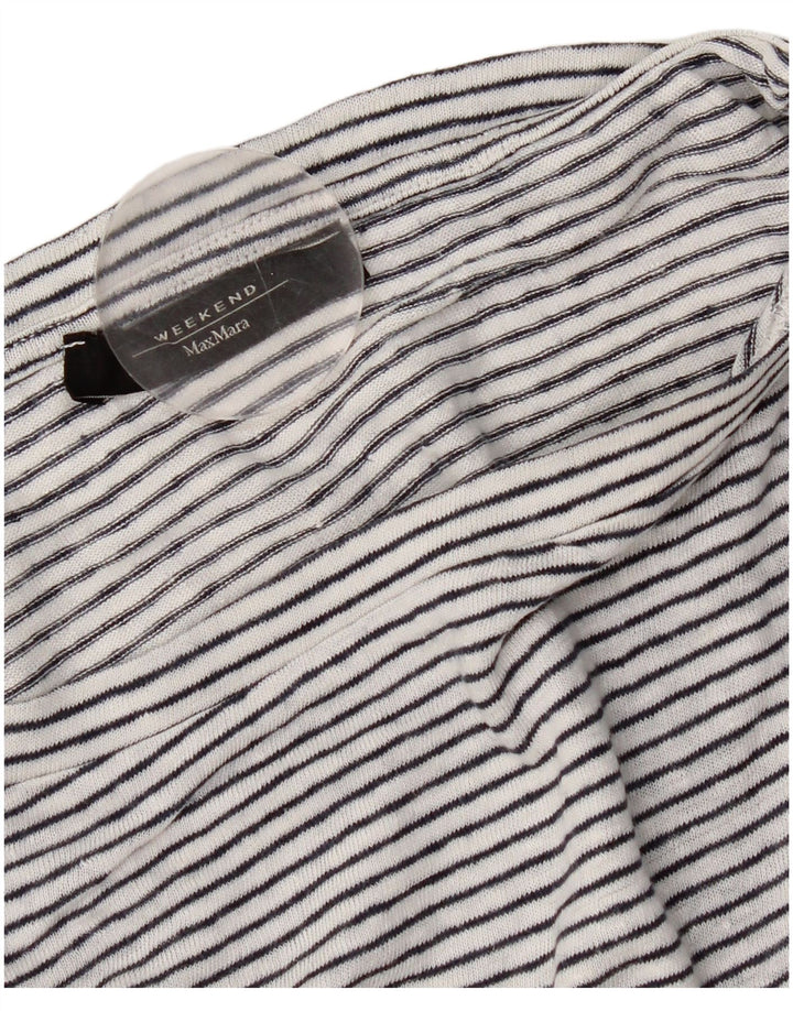Damska koszulka weekendowa Max Mara Top UK 14 Medium White Striped Nautical
