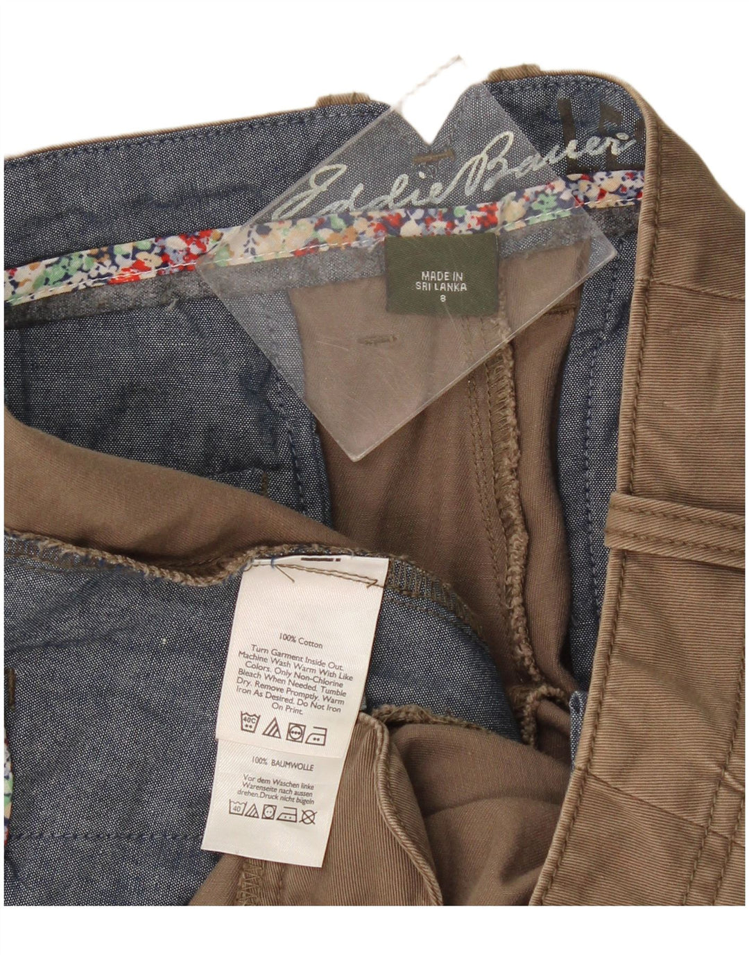 Spodnie damskie Capri Eddie Bauer US 8 Medium W34 L23 Beżowa bawełna