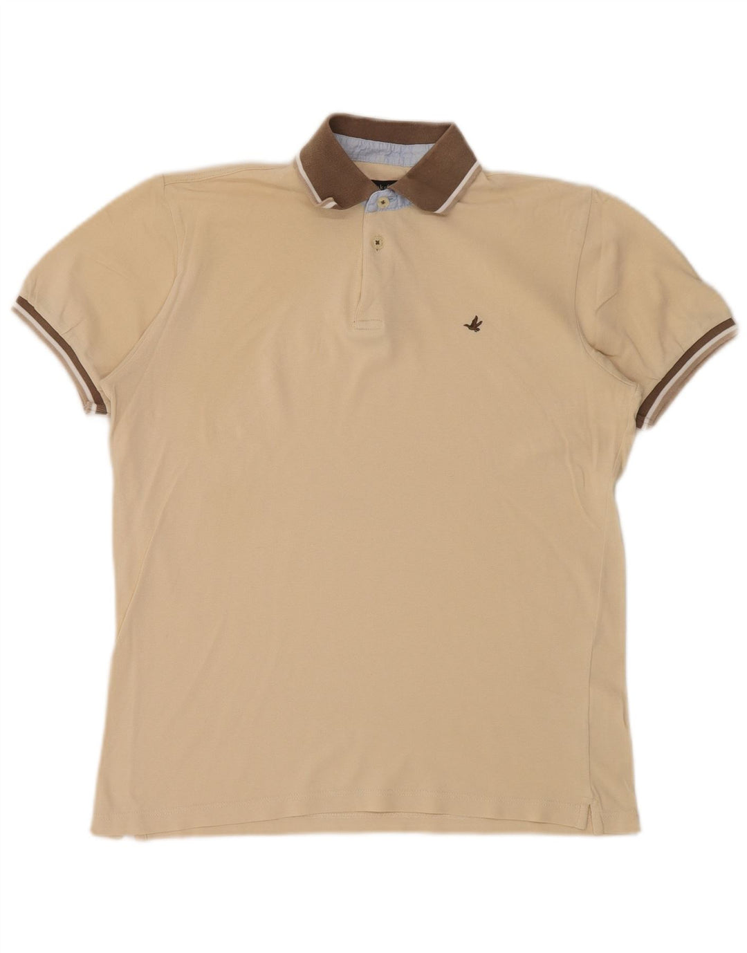 Męska koszulka polo Brooksfield Slim Fit IT 48 średni beż