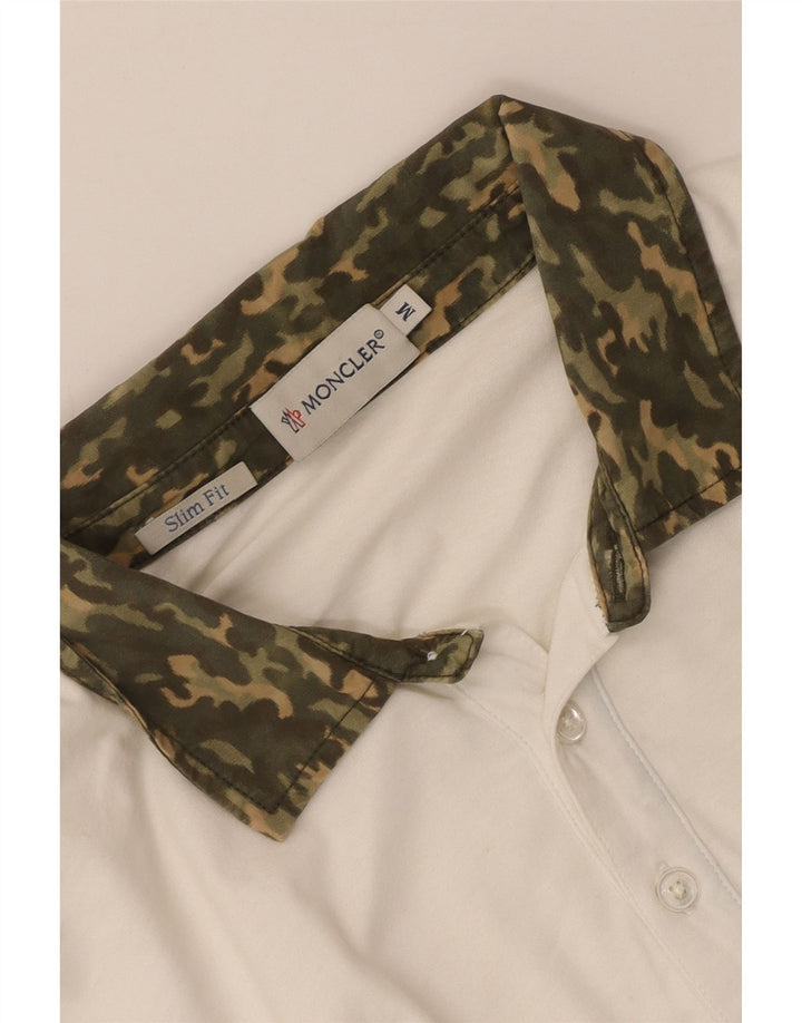Męska koszulka polo Moncler Slim Fit w średnim białym kamuflażu