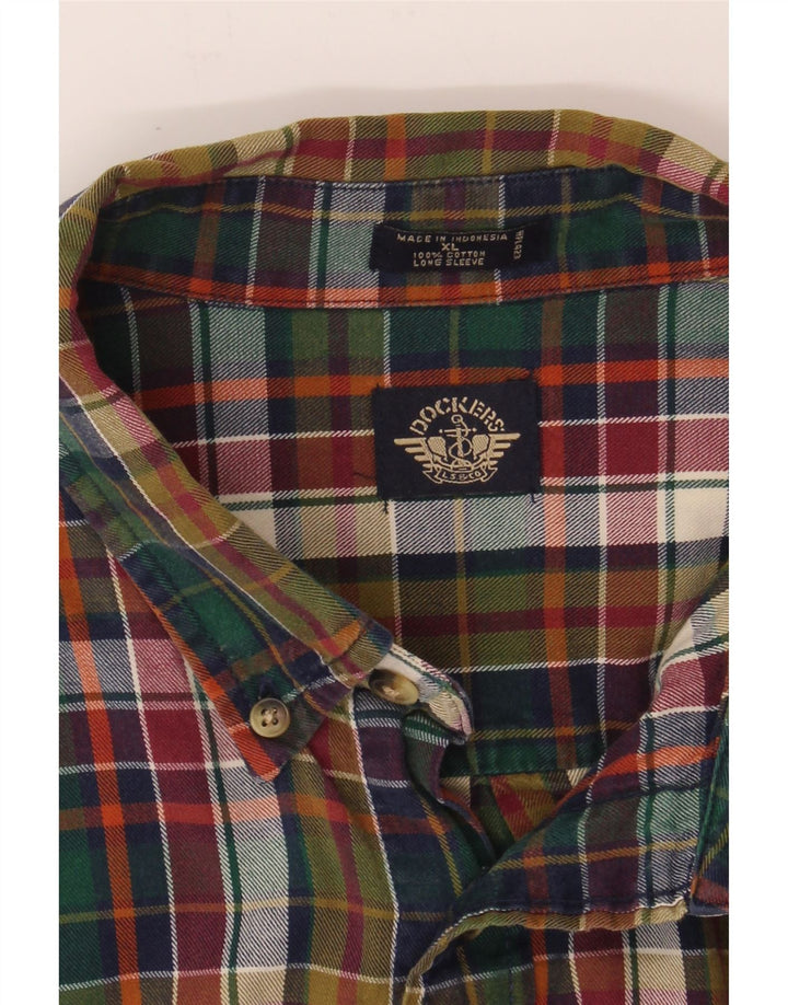 DOCKERS Mens Flannel Shirt XL Multicoloured Check Cotton Vintage Dockers and Second-Hand Dockers from Messina Hembry 