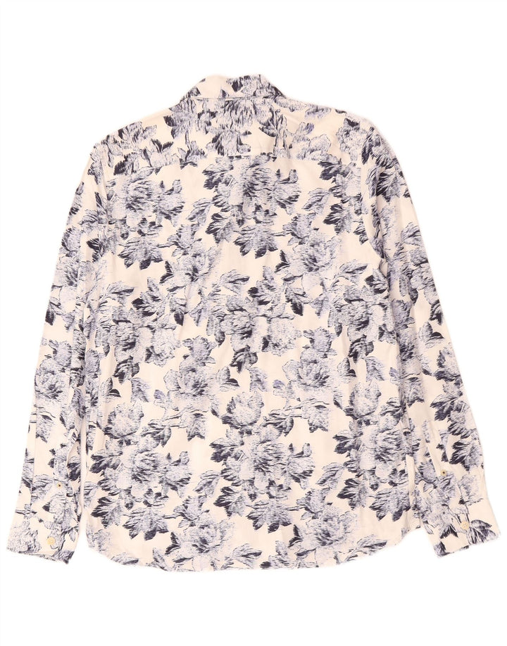 Koszula męska TED BAKER, rozmiar 2, mała, biała, bawełniana w kwiaty