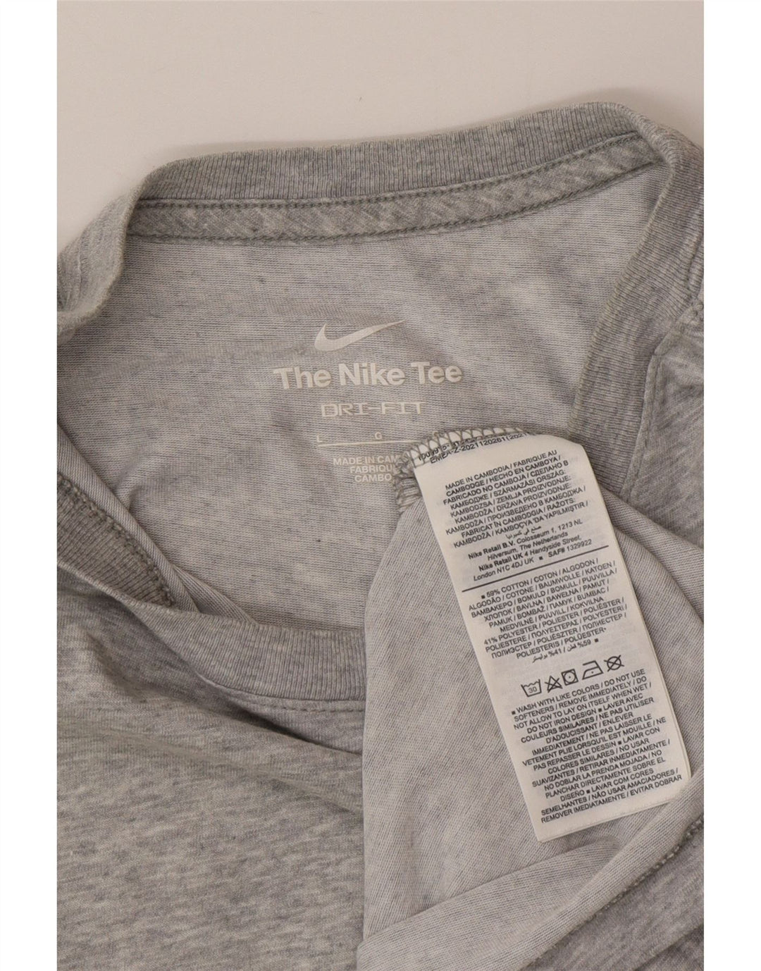 Męski T-shirt NIKE Dri Fit, duży, szary, bawełniany