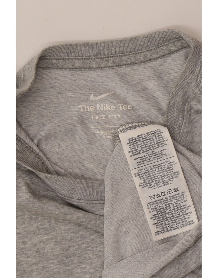 Męski T-shirt NIKE Dri Fit, duży, szary, bawełniany