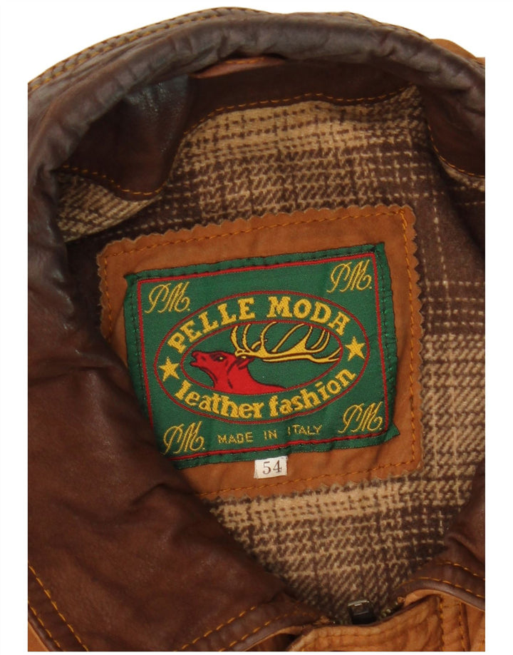 Pelle Moda Męska zamszowa kurtka IT 54 2XL Brązowa skóra