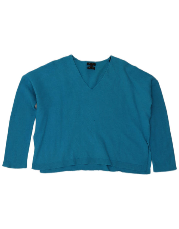 Damski sweter Massimo Dutti Crop Oversize z dekoltem w kształcie litery V, UK 10 Small Blue
