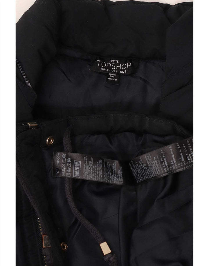 Damska kurtka ocieplana Topshop UK 6 XS, granatowa, poliester
