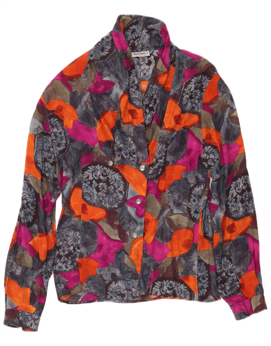 Damska bluzka koszulowa Saint Andrews UK 14 Średnia wielokolorowa wiskoza w kwiaty