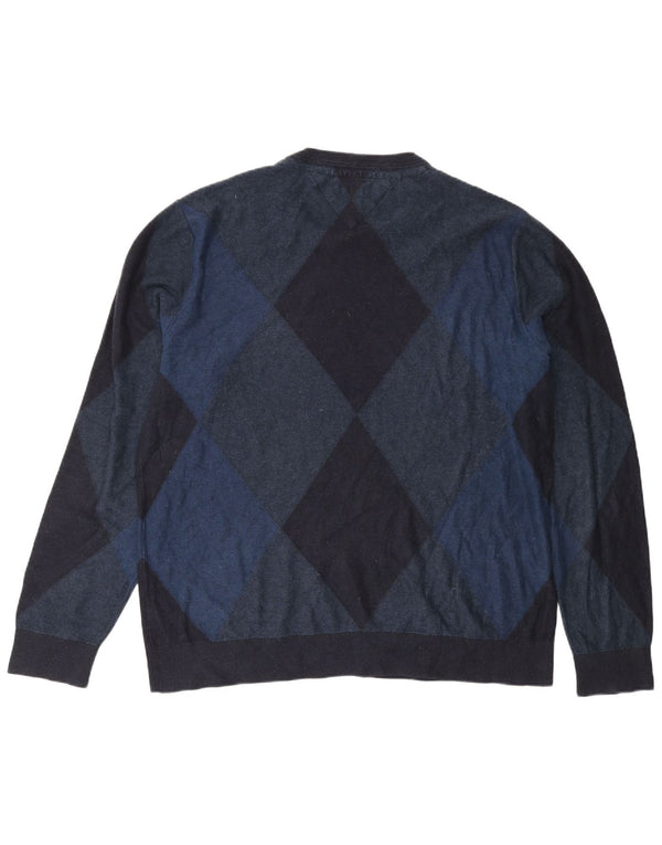 Tommy Hilfiger Męski sweter z okrągłym dekoltem 2XL Granatowy Argyle/Diament