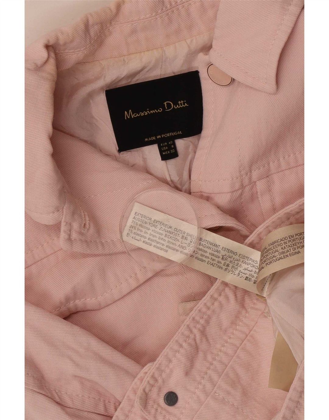 Damska kurtka bomberka Massimo Dutti Crop EU 40, średnioróżowa wiskoza