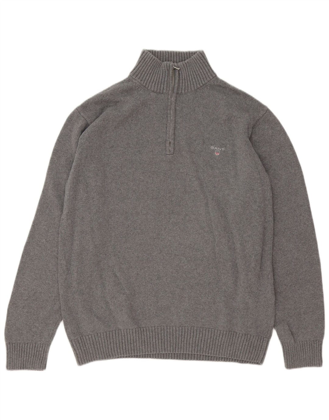 Męski sweter z zamkiem Gant, 2XL, szara bawełna