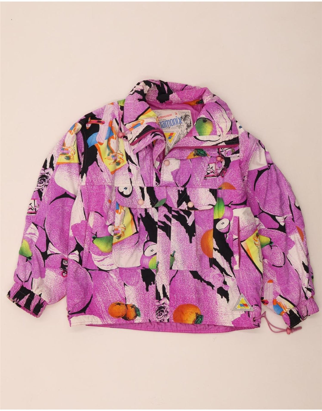 Damska kurtka Anorak Oversize z abstrakcyjnym wzorem Chamonix UK 10 Small Purple