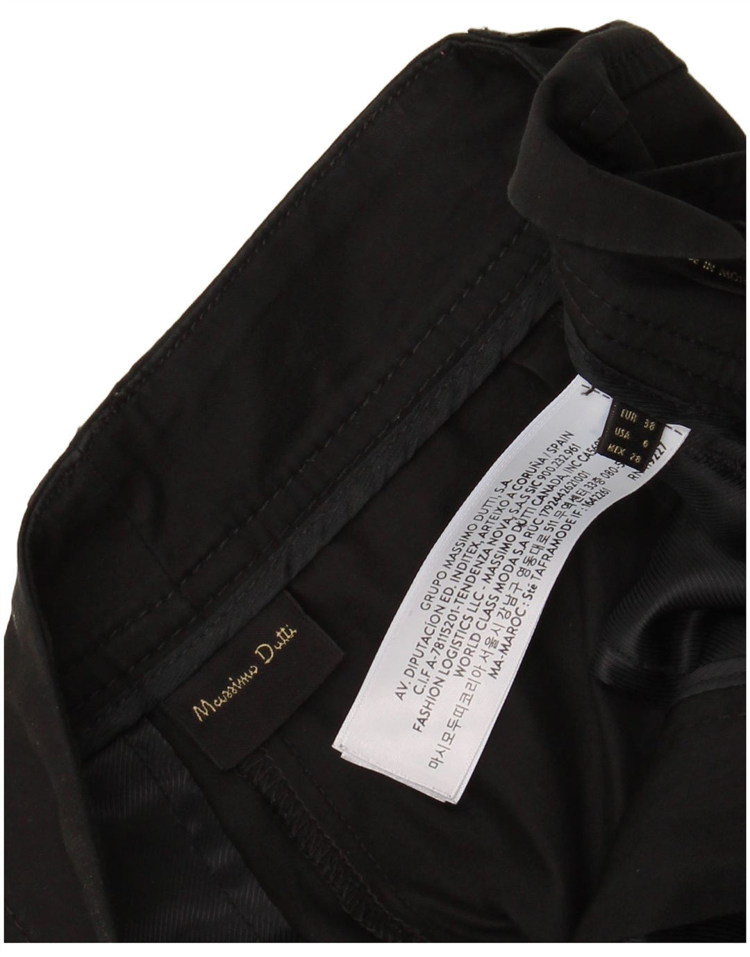 Spodnie Chino MASSIMO DUTTI Damskie Luźny Krój EU 38 Małe W28 L26 Czarne