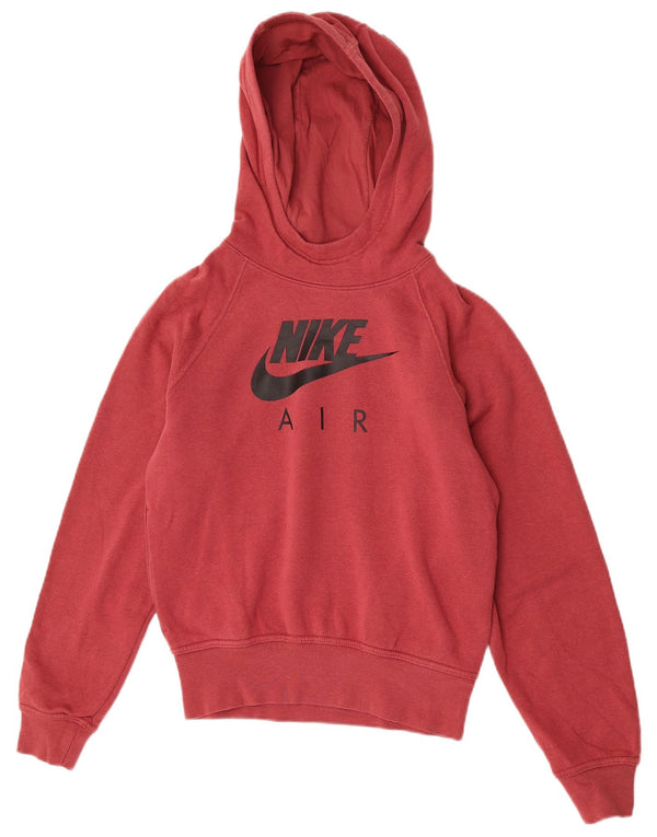 Damska bluza z kapturem Nike Graphic Oversize UK 6 XS, bawełniana w kolorze czerwonym, z blokami kolorów