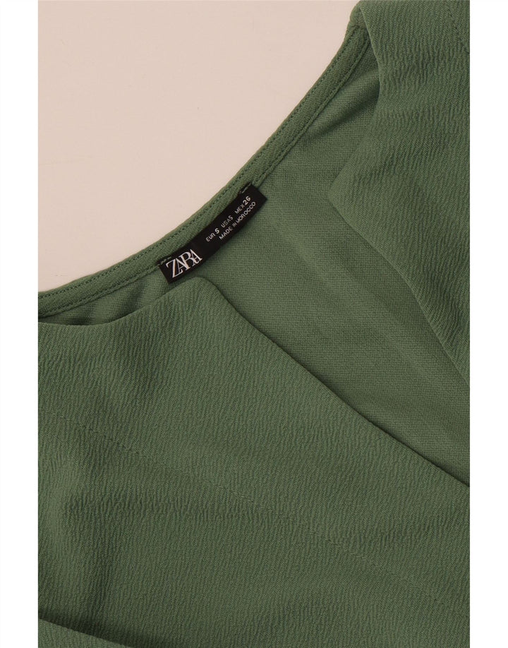 Damska sukienka oversize z rękawem 3/4 Zara UK 10 Small Green
