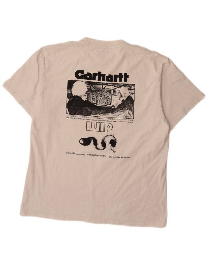 Męska koszulka z grafiką Carhartt, góra XL, biała bawełna