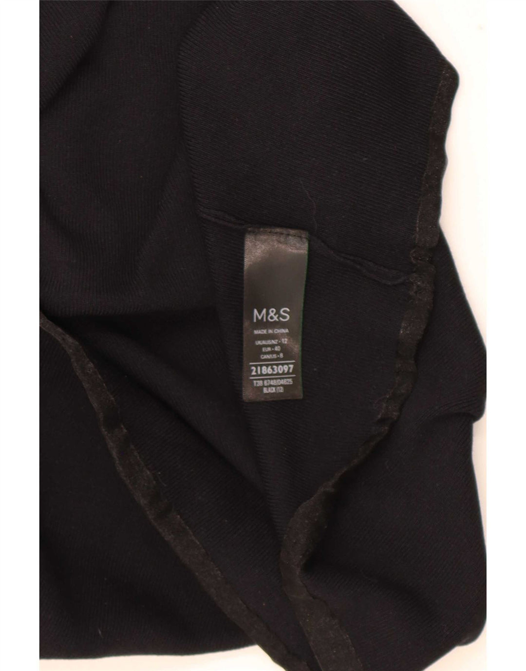 Marks & Spencer Damska koszulka z kamizelką UK 12, średnia czarna wiskoza
