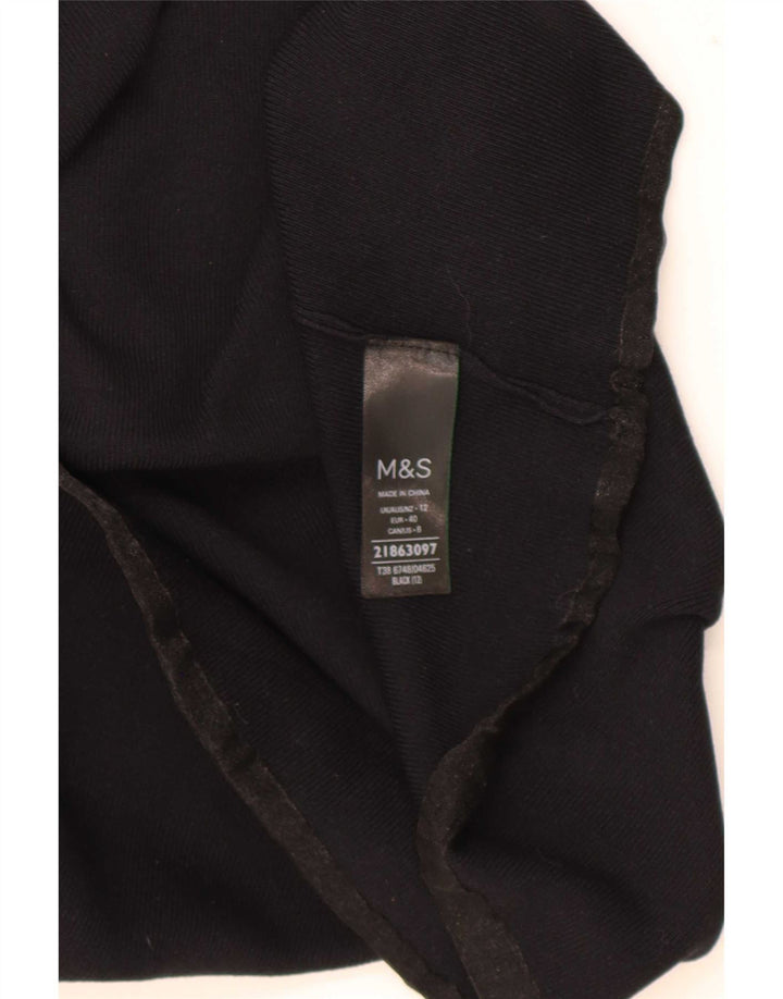 Marks & Spencer Damska koszulka z kamizelką UK 12, średnia czarna wiskoza