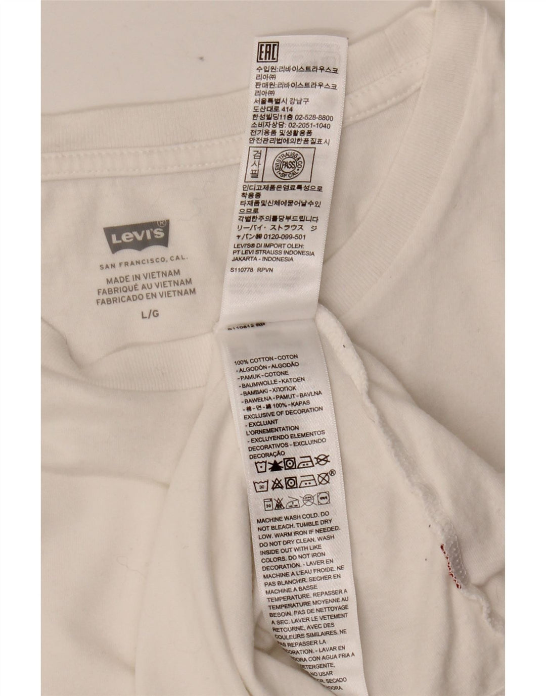 Damska koszulka LEVI'S Top UK 14, duża, biała, bawełniana