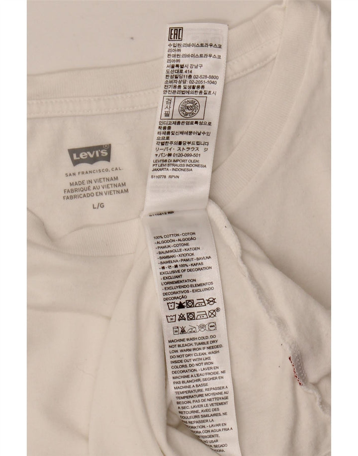 Damska koszulka LEVI'S Top UK 14, duża, biała, bawełniana