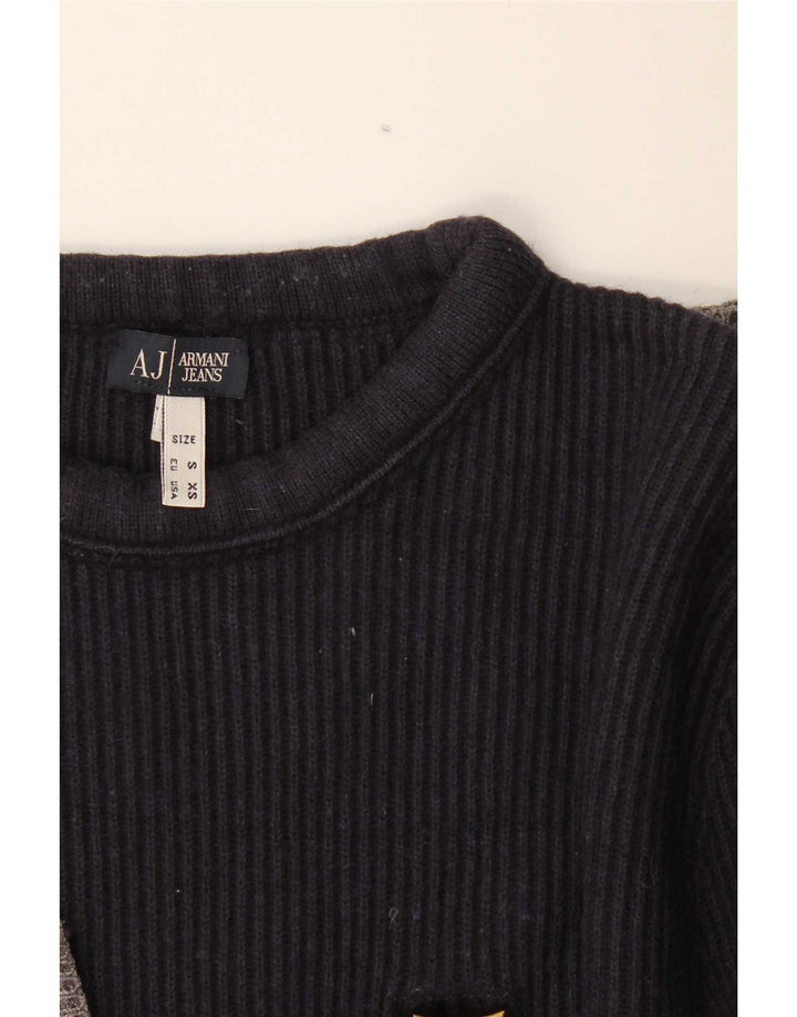 Męski sweter z okrągłym dekoltem Armani Jeans, mały, wielokolorowy blok kolorów